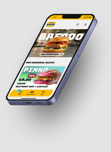 Mockup dell'app Breado su smartphone